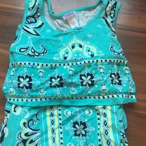 Teal maxi dress with flowers